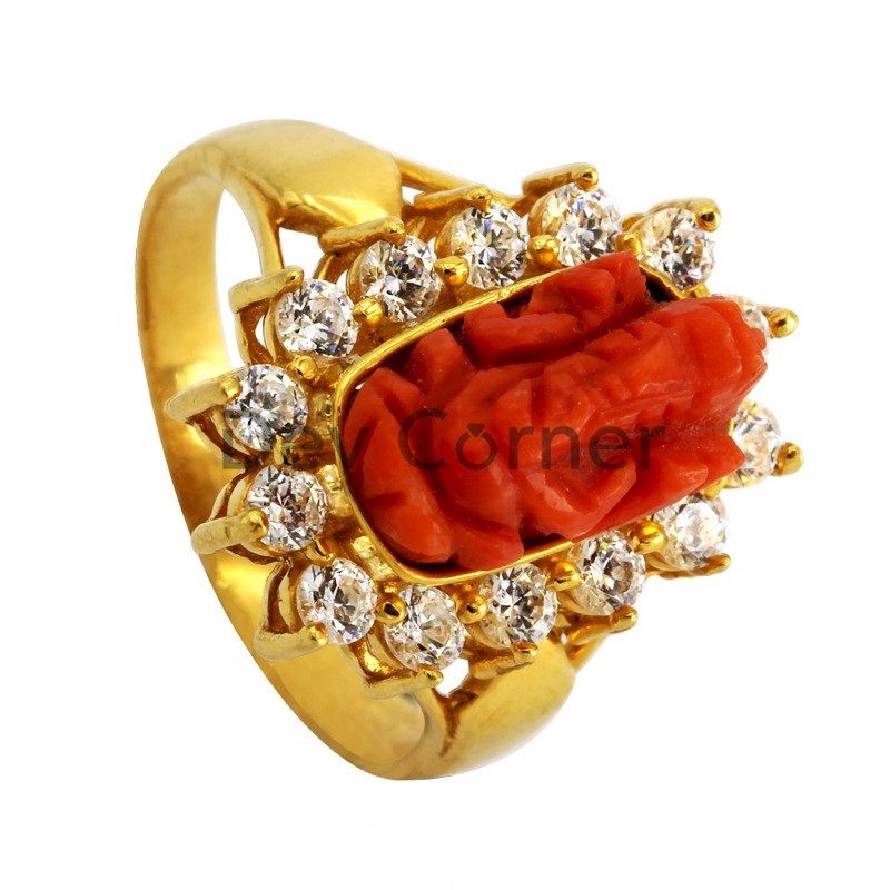 Gold ring with 2025 ganesh muga